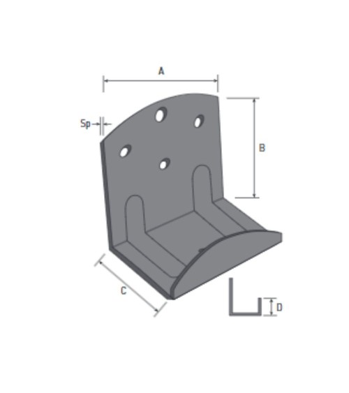 Reggirete a staffa 0180 a 4 fori pre-zincato Made in Italy