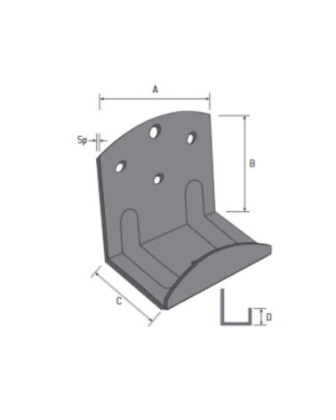 Reggirete a staffa 0180 a 4 fori pre-zincato Made in Italy