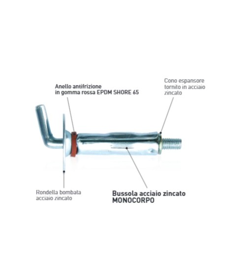 Tassello TA007 D8 vite TGS M4 Made in Italy