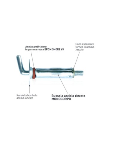 Tassello TA007 D8 vite TGS M4 Made in Italy
