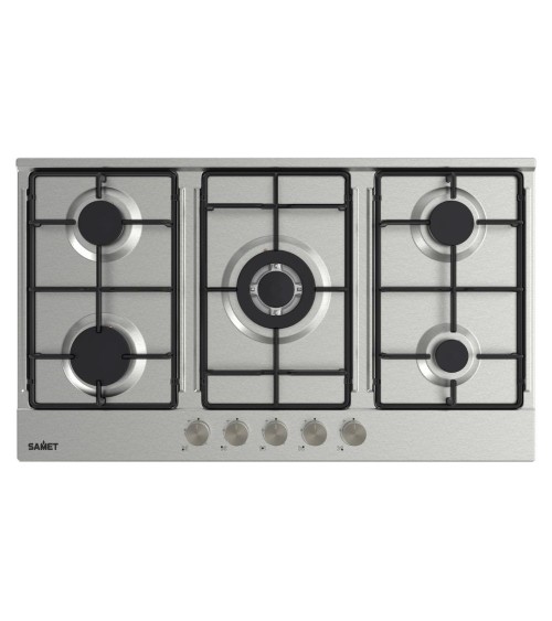 Piano cottura Samet Apollo 2 a gas da incasso 5 fuochi 90 cm. in acciaio inox