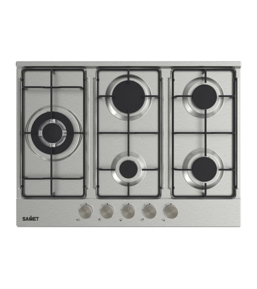 Piano cottura Ercole2 a gas da incasso 5 fuochi 70 cm. in acciaio inox