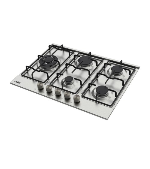 Piano cottura Ercole2 a gas da incasso 5 fuochi 70 cm. in acciaio inox