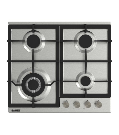 Piano cottura Samet Sansone a gas da incasso 4 fuochi 60 cm in acciaio