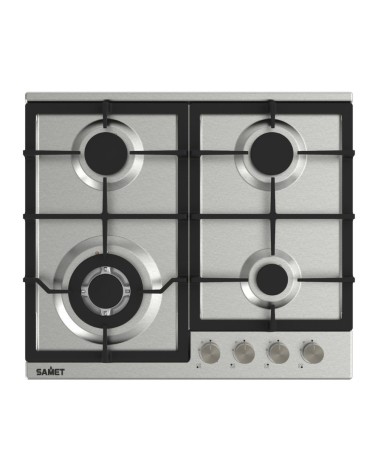 Piano cottura Samet Sansone a gas da incasso 4 fuochi 60 cm in acciaio