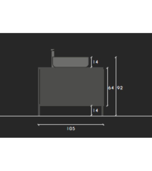 Mobile bagno Adam105 con 2 cassetti nero frassinato con lavabo
