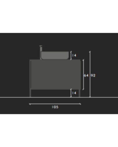 Mobile bagno Adam105 con 2 cassetti nero frassinato con lavabo