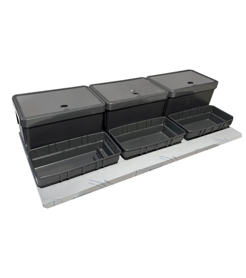 Pattumiera Doimo 3 secchi con filtro antiodore 110.5x48x24.5 cm.