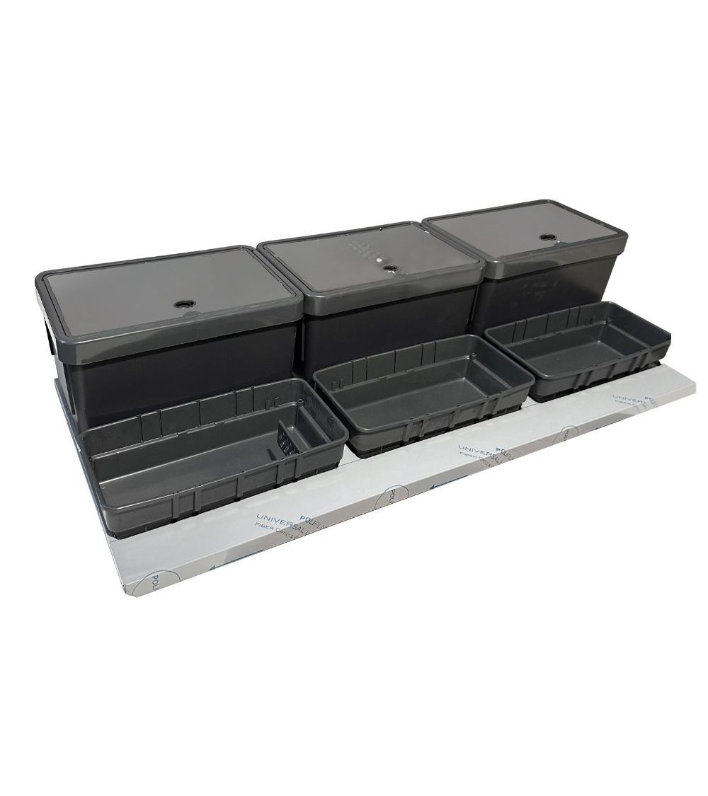 Pattumiera Doimo 3 secchi con filtro antiodore 110.5x48x24.5 cm.