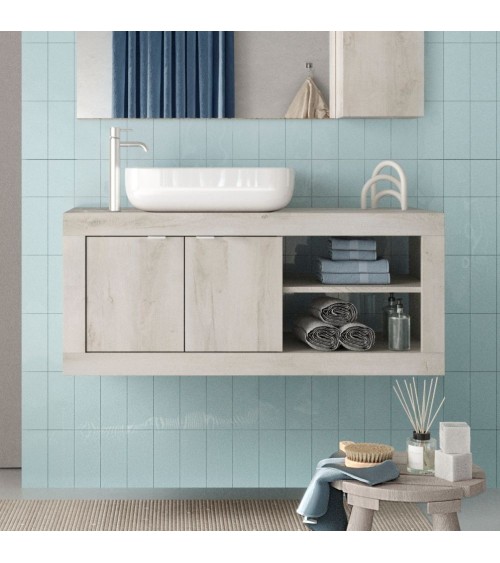 Mobile bagno sospeso Basic110 colore pino bianco