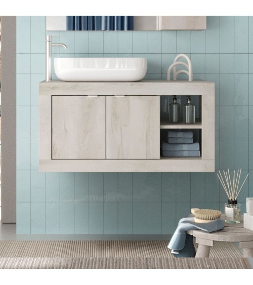 Mobile bagno sospeso Basic92 colore pino bianco