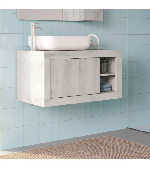 Mobile bagno sospeso Basic92 colore pino bianco