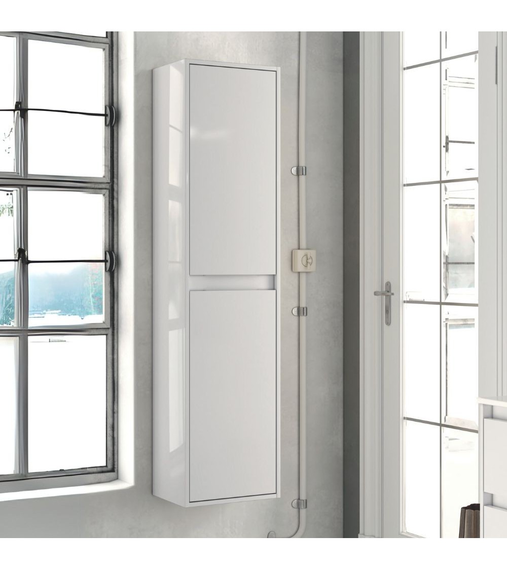 Colonna bagno Bolton 35x30.5x150 cm. 2 ante reversibili colore bianco laccato lucido