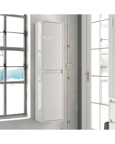 Colonna bagno Bolton 35x30.5x150 cm. 2 ante reversibili colore bianco laccato lucido
