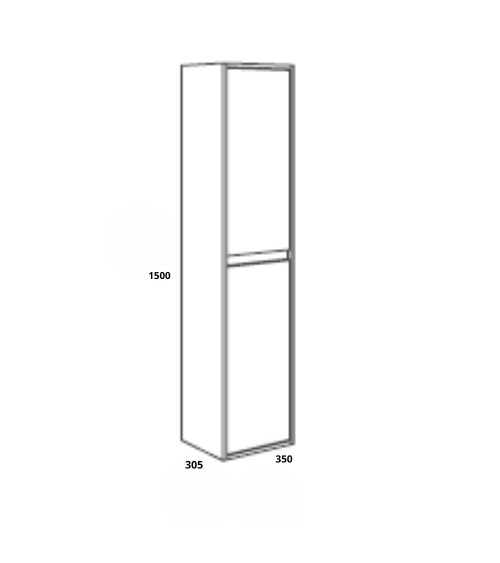Colonna bagno Bolton 35x30.5x150 cm. 2 ante reversibili colore bianco laccato lucido