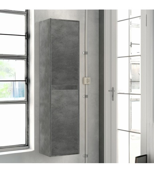 Colonna bagno Bolton 35x30.5x150 cm. 2 ante reversibili colore cemento
