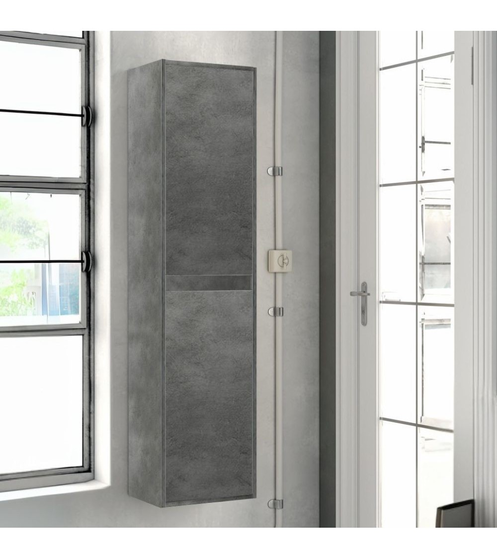 Colonna bagno Bolton 35x30.5x150 cm. 2 ante reversibili colore cemento