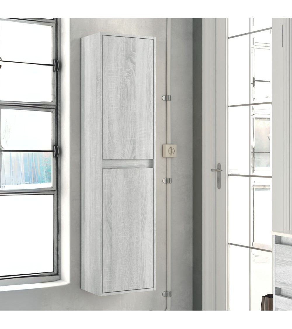 Colonna bagno Bolton 35x30.5x150 cm. 2 ante reversibili colore rovere grigio ghiaccio