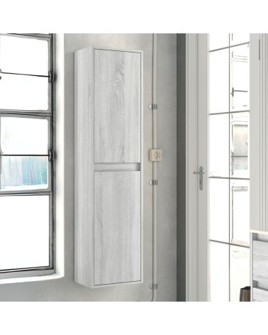 Colonna bagno Bolton 35x30.5x150 cm. 2 ante reversibili colore rovere grigio ghiaccio