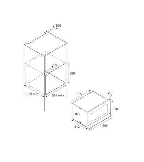 Forno a microonde Bertazzoni F383MODMWSGNE da incasso 3 funzioni 60 cm. nero