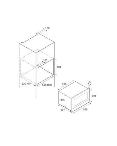 Forno a microonde Bertazzoni F383MODMWSGNE da incasso 3 funzioni 60 cm. nero