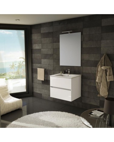 Mobile bagno sospeso Sevilla con 2 cassetti 60x44.6x52 cm colore bianco lucido