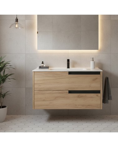 Mobile bagno sospeso Modular con due cassettoni 80x45x50 cm colore rovere miele