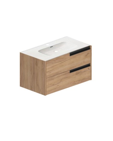 Mobile bagno sospeso Modular con due cassettoni 80x45x50 cm colore rovere miele