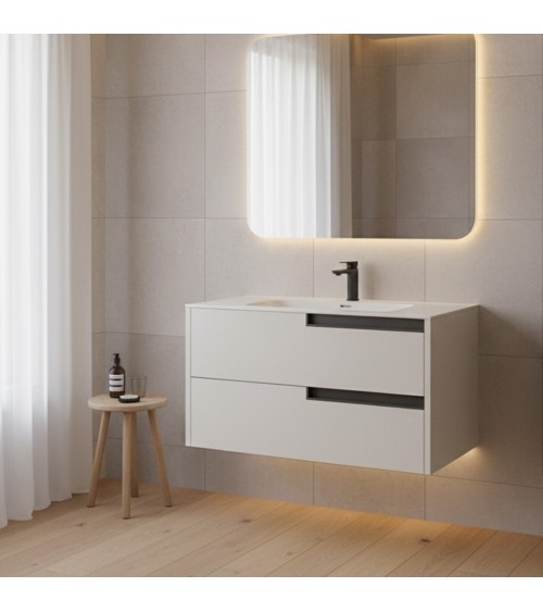 Mobile bagno sospeso Modular con due cassettoni 80x45x50 cm colore cashmere