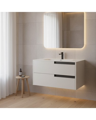 Mobile bagno sospeso Modular con due cassettoni 80x45x50 cm colore cashmere