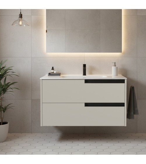 Mobile bagno sospeso Modular con due cassettoni 80x45x50 cm colore cashmere
