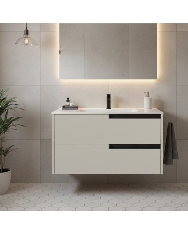 Mobile bagno sospeso Modular con due cassettoni 80x45x50 cm colore cashmere