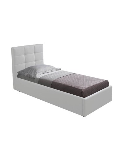 Letto singolo con contenitore Napoli bianco