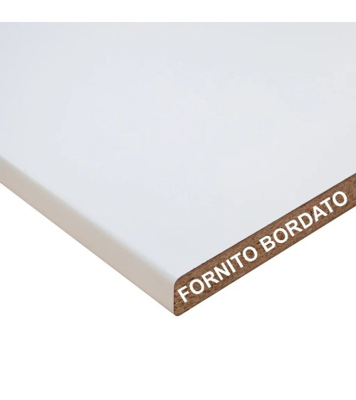 Top bordato per cucina forato reversibile 180 colore bianco