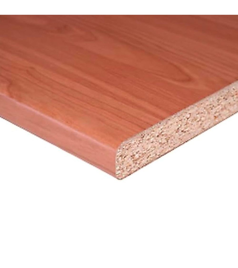Top bordato per cucina non forato in colore ciliegio 180x60x3.8 cm