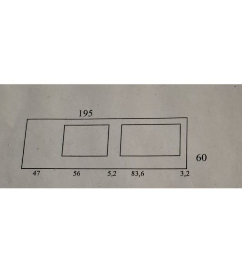 Top bordato per cucina sinistro forato colore ciliegio 195x60x3.8 cm