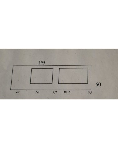 Top bordato per cucina sinistro forato colore ciliegio 195x60x3.8 cm