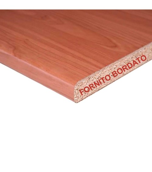 Top bordato per cucina non forato colore ciliegio 195x60x3.8 cm