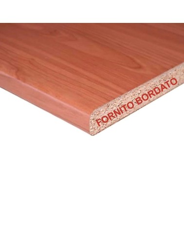 Top bordato per cucina non forato colore ciliegio 195x60x3.8 cm