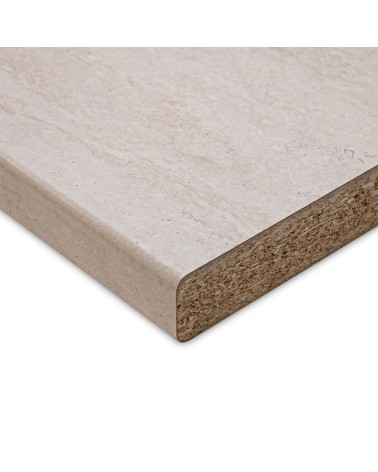 Top bordato per cucina forato verso sinistro travertino 180x60x3.8 cm