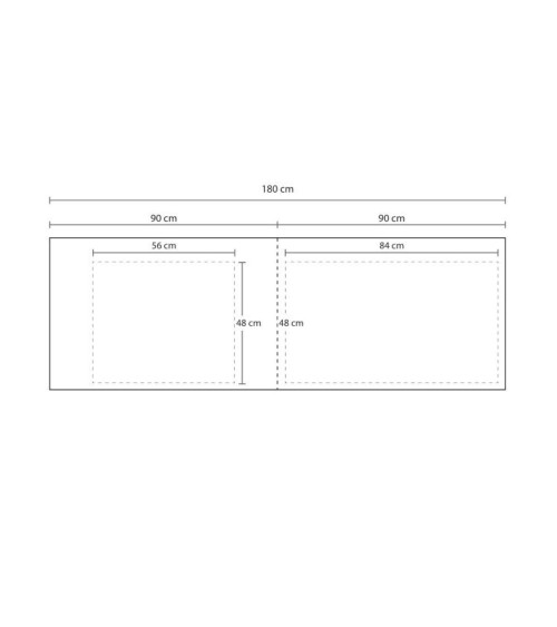 Top bordato per cucina forato verso sinistro travertino 180x60x3.8 cm