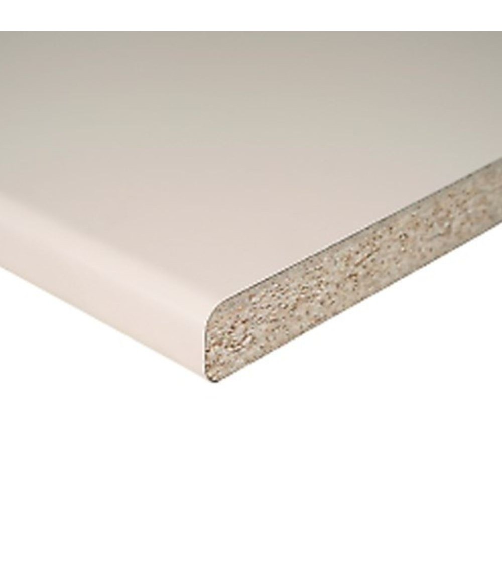 Top bordato  per cucina forato verso destro in avorio 180x60x3.8 cm
