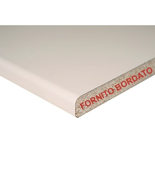 Top bordato  per cucina forato verso destro in avorio 180x60x3.8 cm