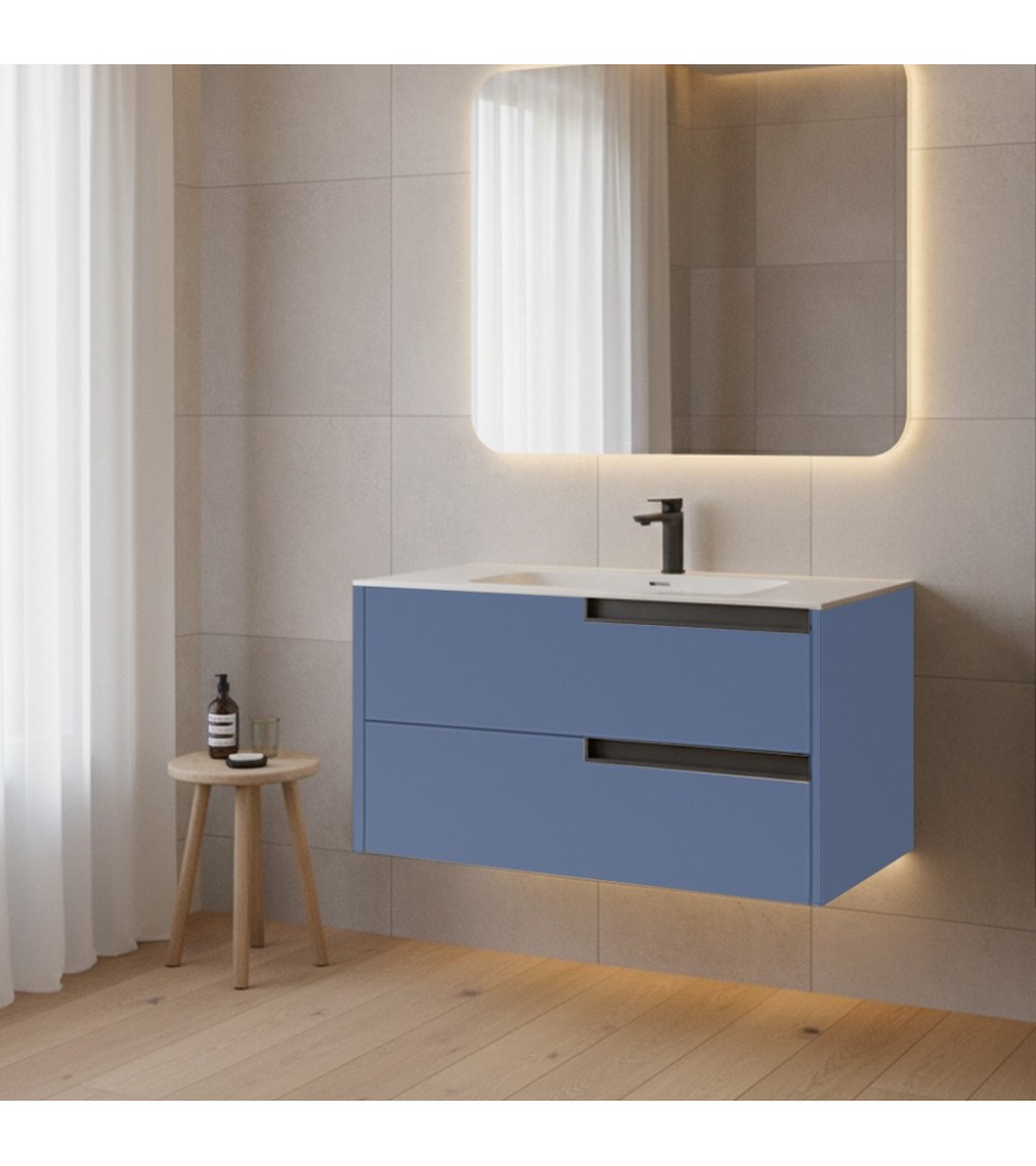 Mobile bagno sospeso Modular con due cassettoni 80x45x50 cm colore azzurro