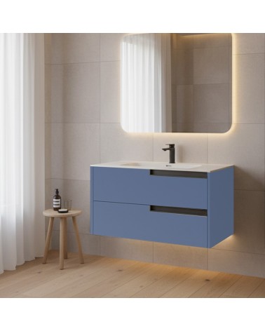 Mobile bagno sospeso Modular con due cassettoni 80x45x50 cm colore azzurro