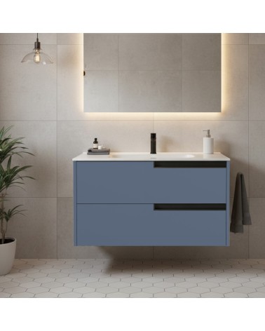 Mobile bagno sospeso Modular con due cassettoni 80x45x50 cm colore azzurro