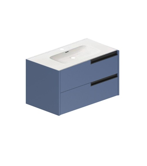 Mobile bagno sospeso Modular con due cassettoni 80x45x50 cm colore azzurro