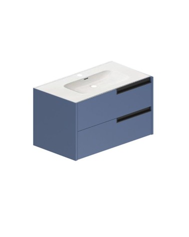 Mobile bagno sospeso Modular con due cassettoni 80x45x50 cm colore azzurro