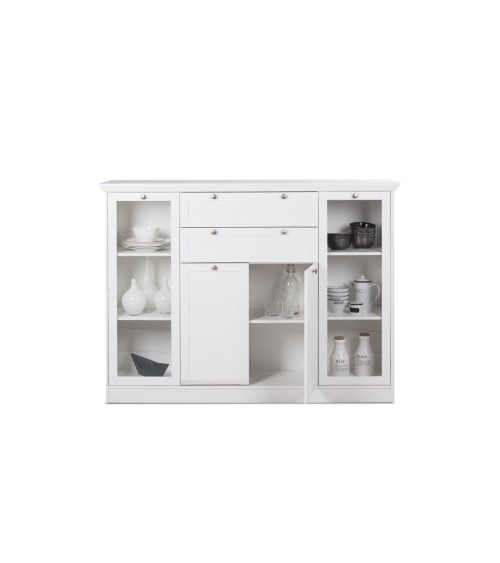 Credenza Landwood 53 bianca con vetrina