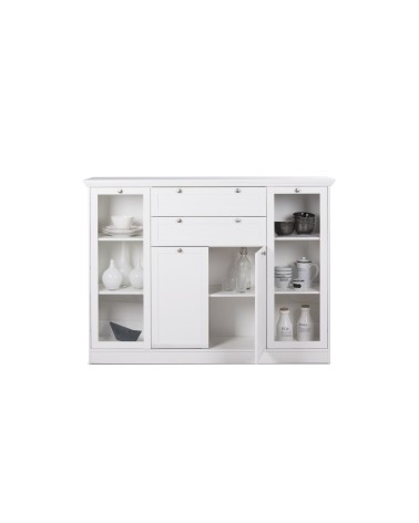 Credenza Landwood 53 bianca con vetrina